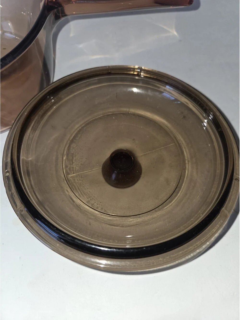 CORNING VISIONS AMBER 1 QUART 1 LITER  SAUCEPAN WITH LID USA SG3